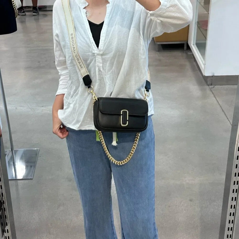 NWT! New Marc Jacobs J Marc Mini Shoulder Bag -Smooth Leather Pool Blue